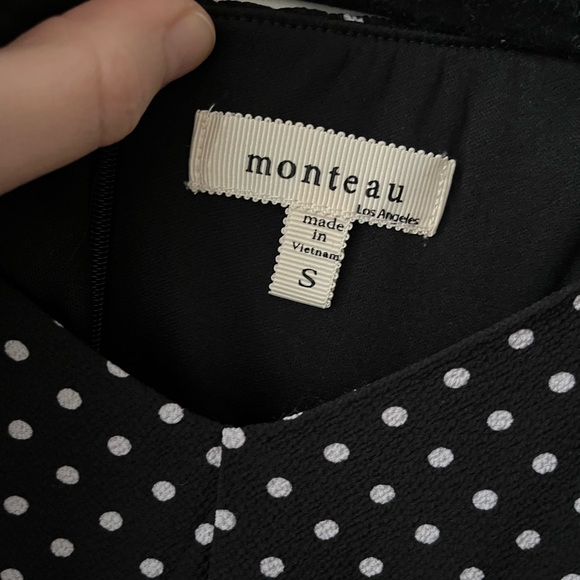 Black & While Polka Dot Jumpsuit, Monteau - Picture 3 of 8